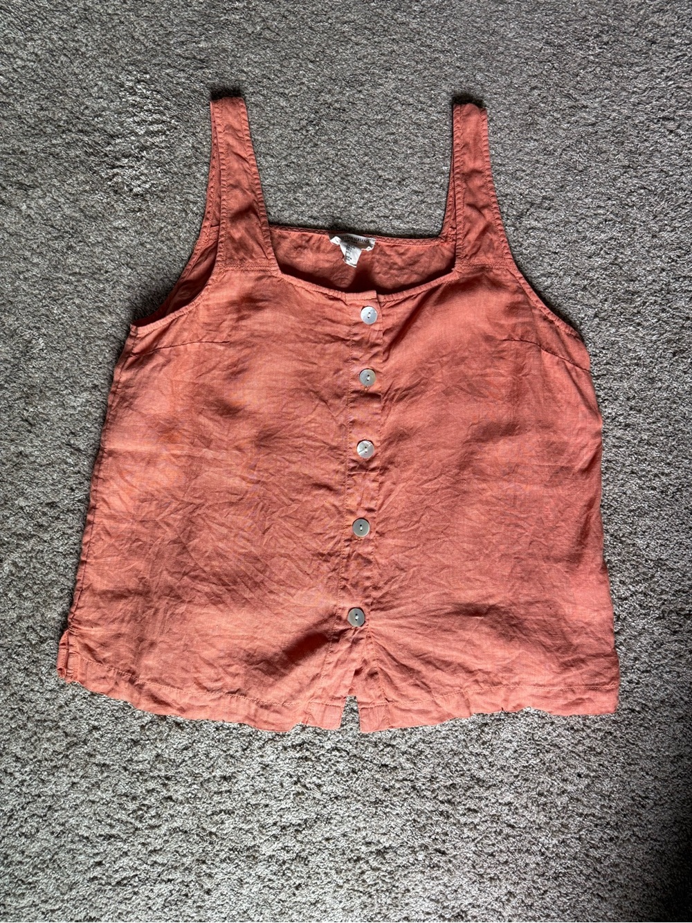 Christian Siriano 100% Linen Button-Down Tank